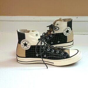 Converse Chuck 70 Hi Quad Ripstop Sneakers Men 10 Women 12 Black & Gray